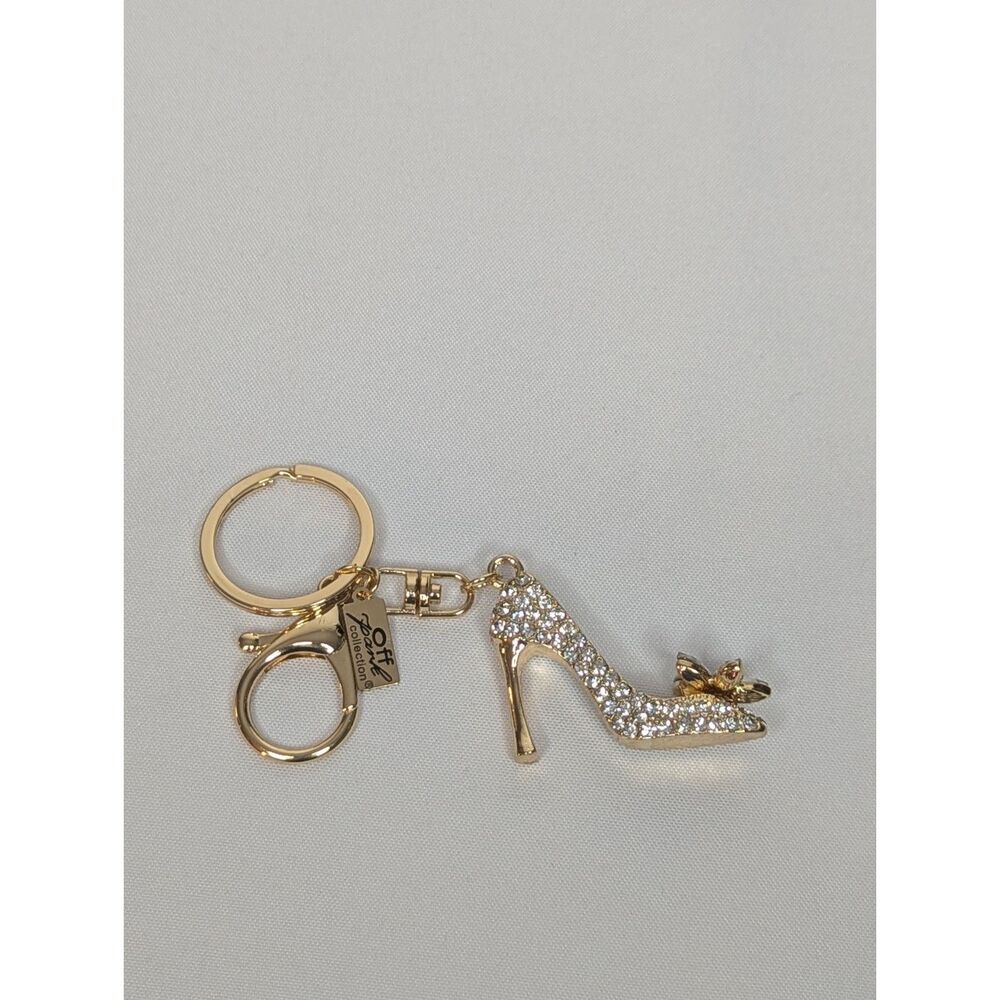 Off Park Crystal High Heel Keychain or Bag Charm - Gold Tone, Bling
